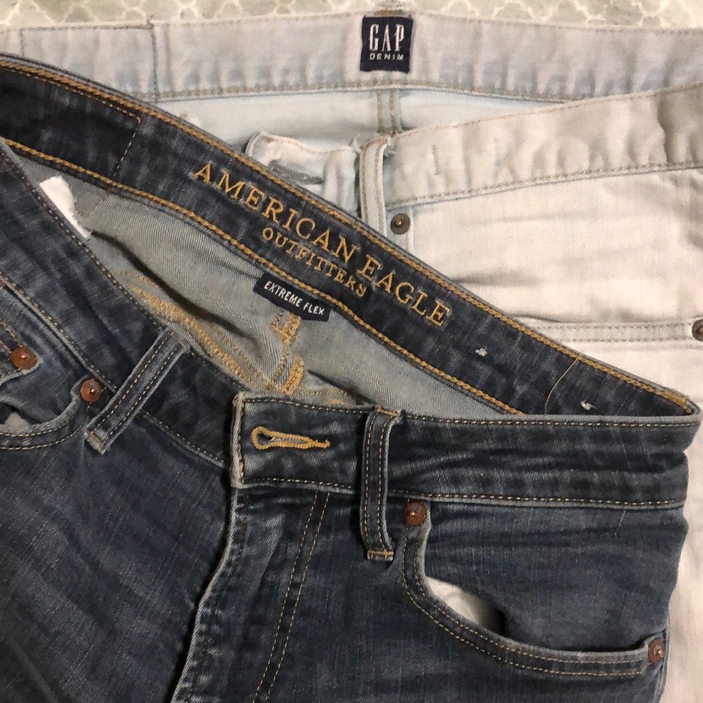 Jean Bundle - Gap and American Eagle - Slim - Dark Wash and Light Wash